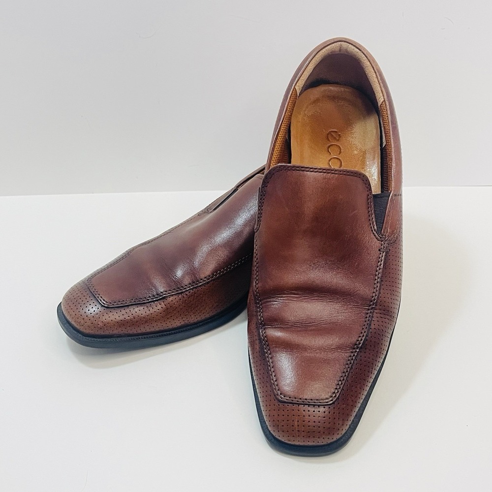 Ecco Edinburgh Bike‎ Loafer Brown Slip On Comfort Shoes Men's Size 43 (US9/9.5)